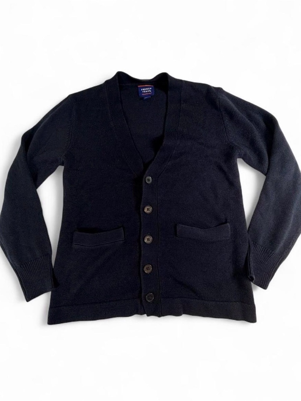 French Toast Navy V-Neck Button Cardigan Sweater